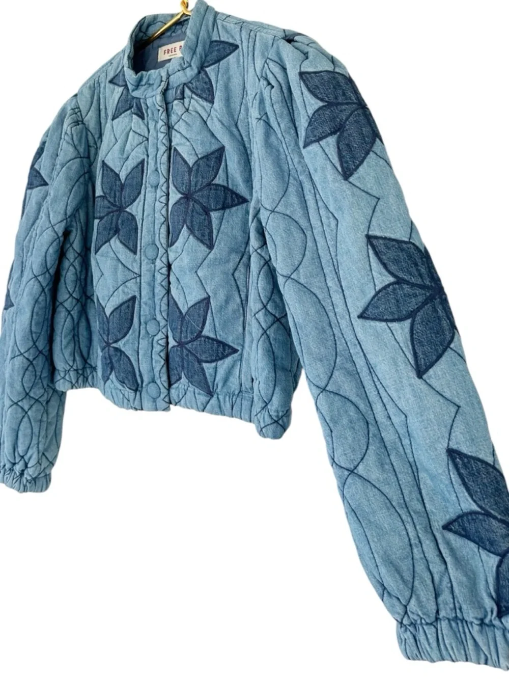 Free People • Quinn Quilted Cotton Denim Jacket - Picture 4 of 15